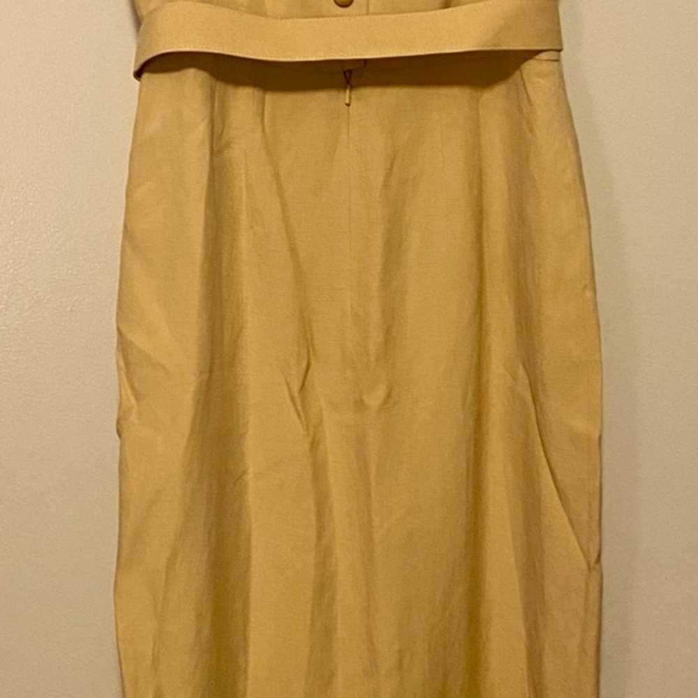 Jones New York Vintage Yellow Silk and Linen Dres… - image 2