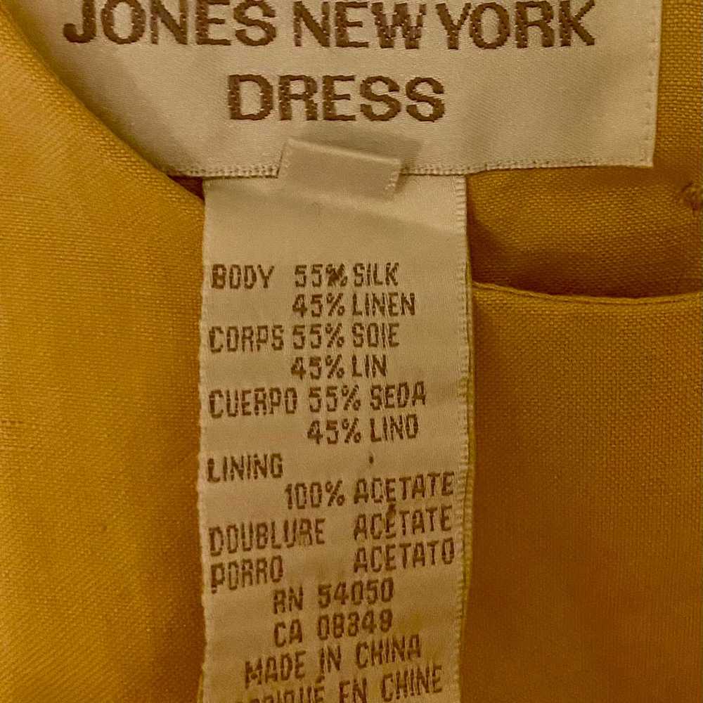 Jones New York Vintage Yellow Silk and Linen Dres… - image 6