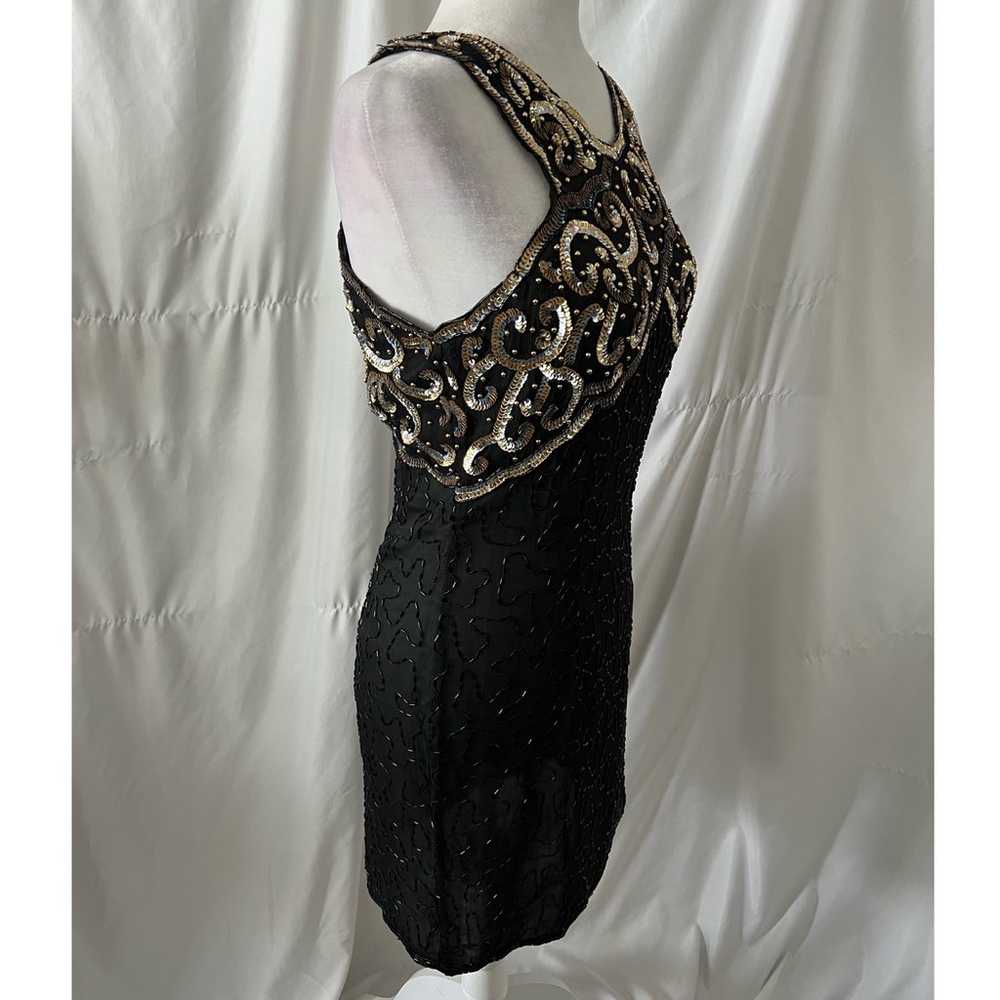 Vintage Black Seauin Beaded Halter Dress - image 2