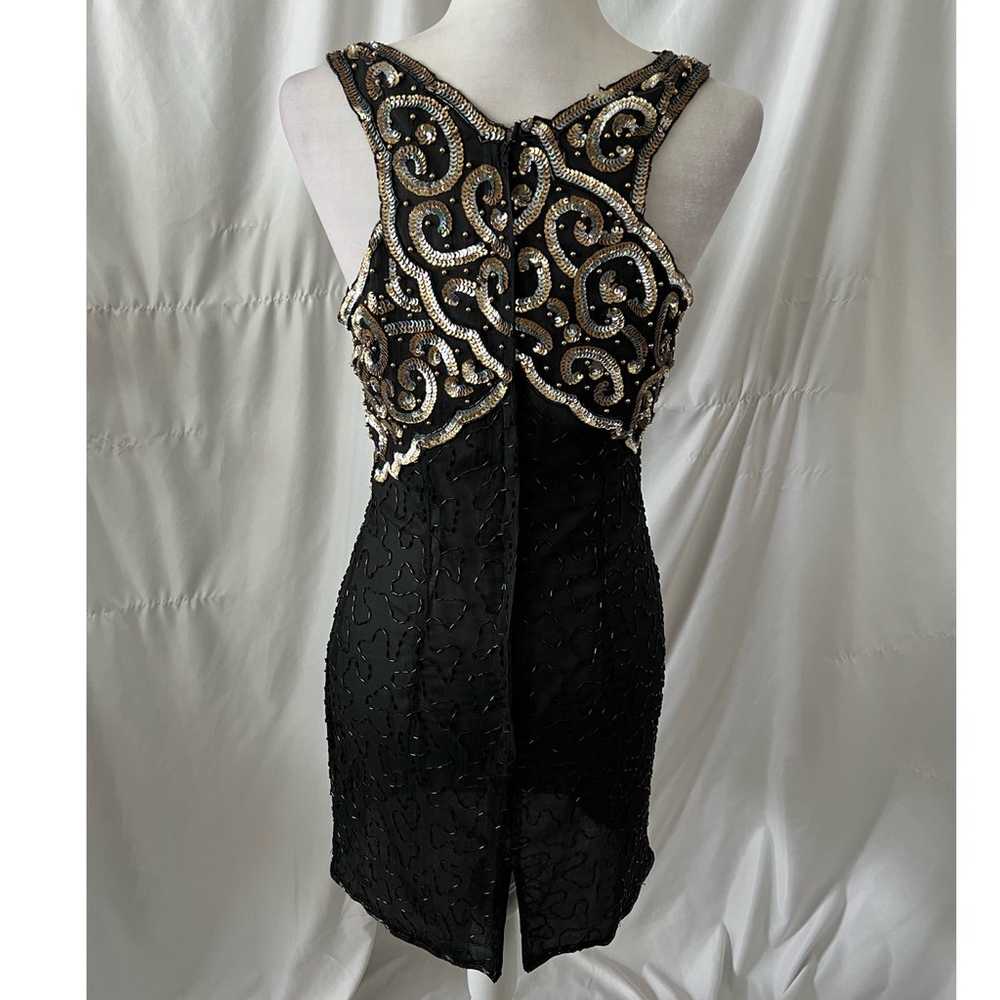 Vintage Black Seauin Beaded Halter Dress - image 3