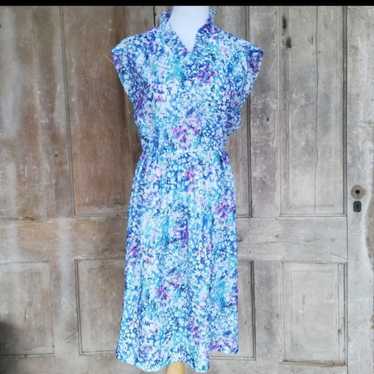 Vintage Blue Floral Dress