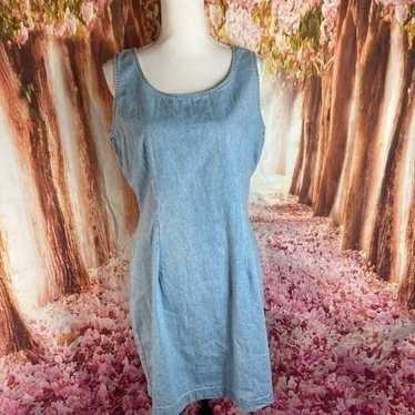 Vintage denim cotton fitted dress