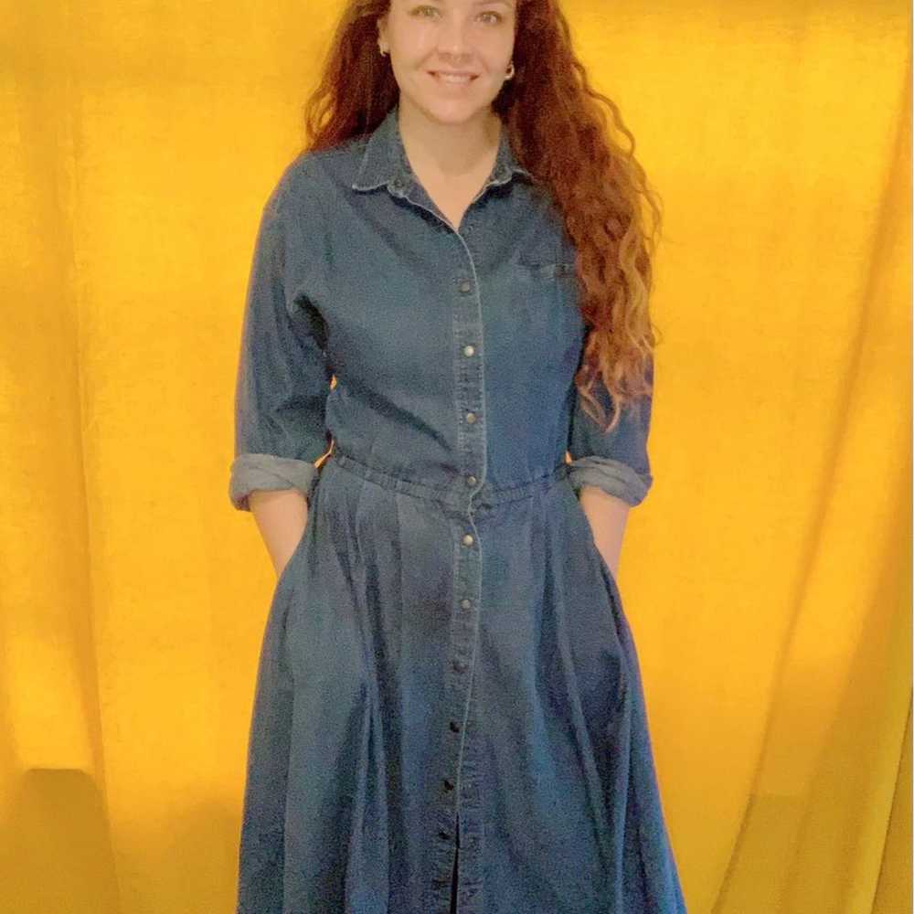 Vintage 80s Denim Dress - image 1