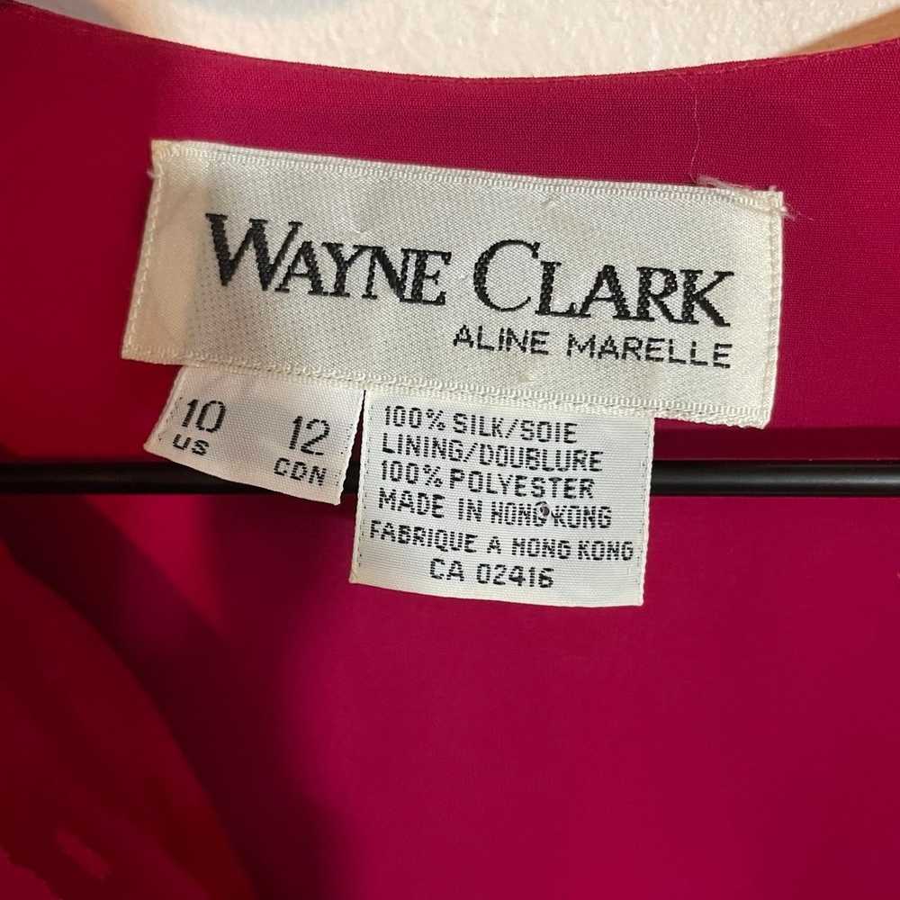 WOMENS VINTAGE WAYNE CLARK PINK SILK WRAP DRESS S… - image 2