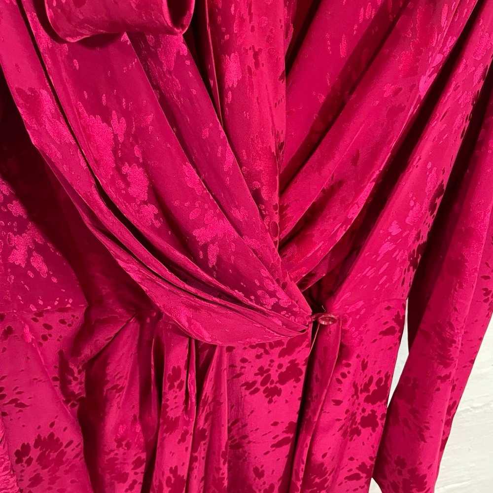 WOMENS VINTAGE WAYNE CLARK PINK SILK WRAP DRESS S… - image 5