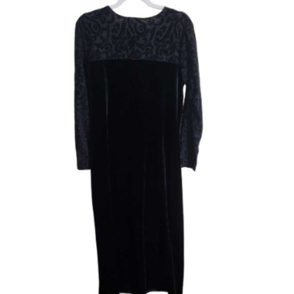 Diane Von Furstenberg DVF Vintage Black Velvet Bu… - image 2