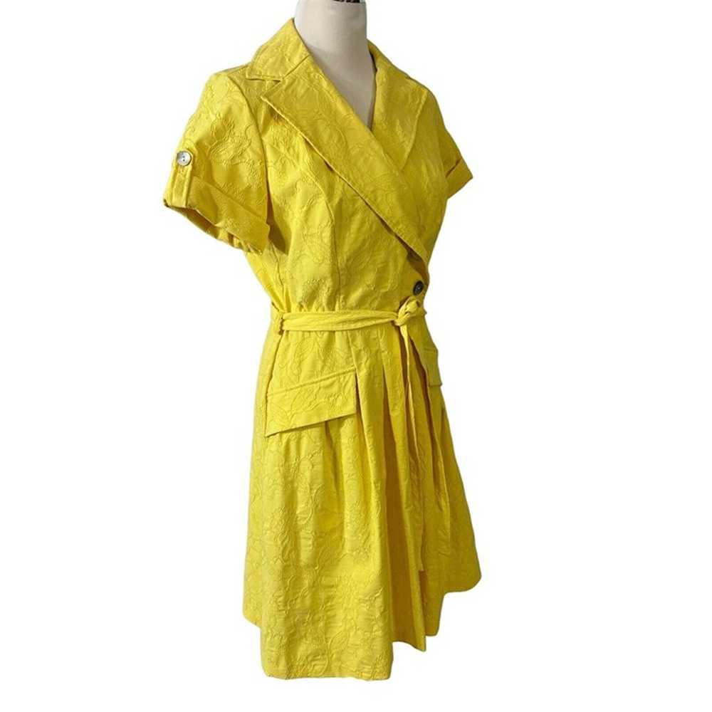 Liz Claiborne Dress Yellow Button Front Size 10 F… - image 1