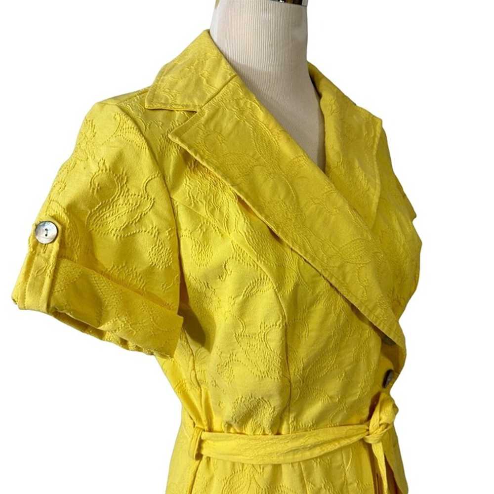 Liz Claiborne Dress Yellow Button Front Size 10 F… - image 2