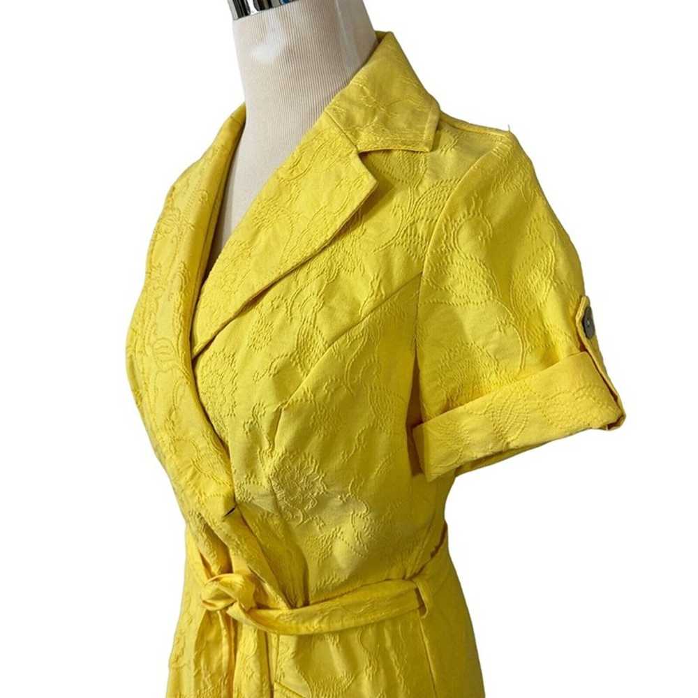 Liz Claiborne Dress Yellow Button Front Size 10 F… - image 5