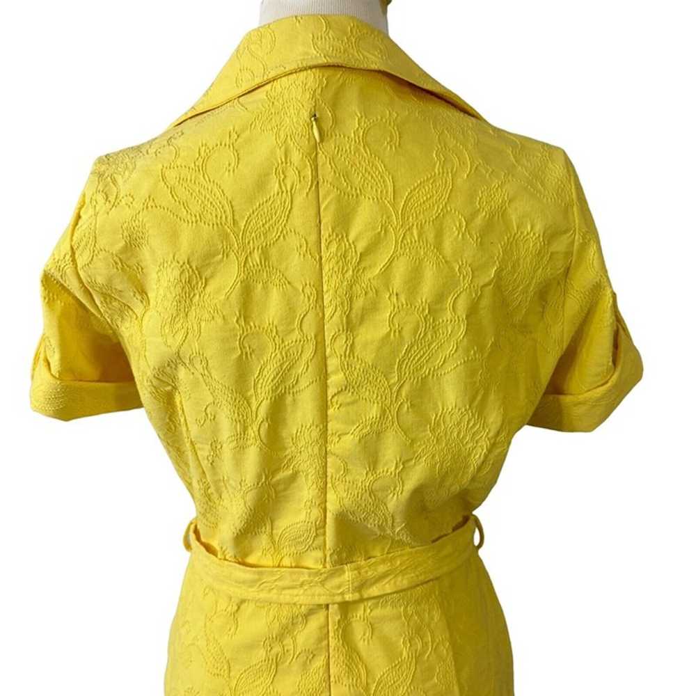 Liz Claiborne Dress Yellow Button Front Size 10 F… - image 7