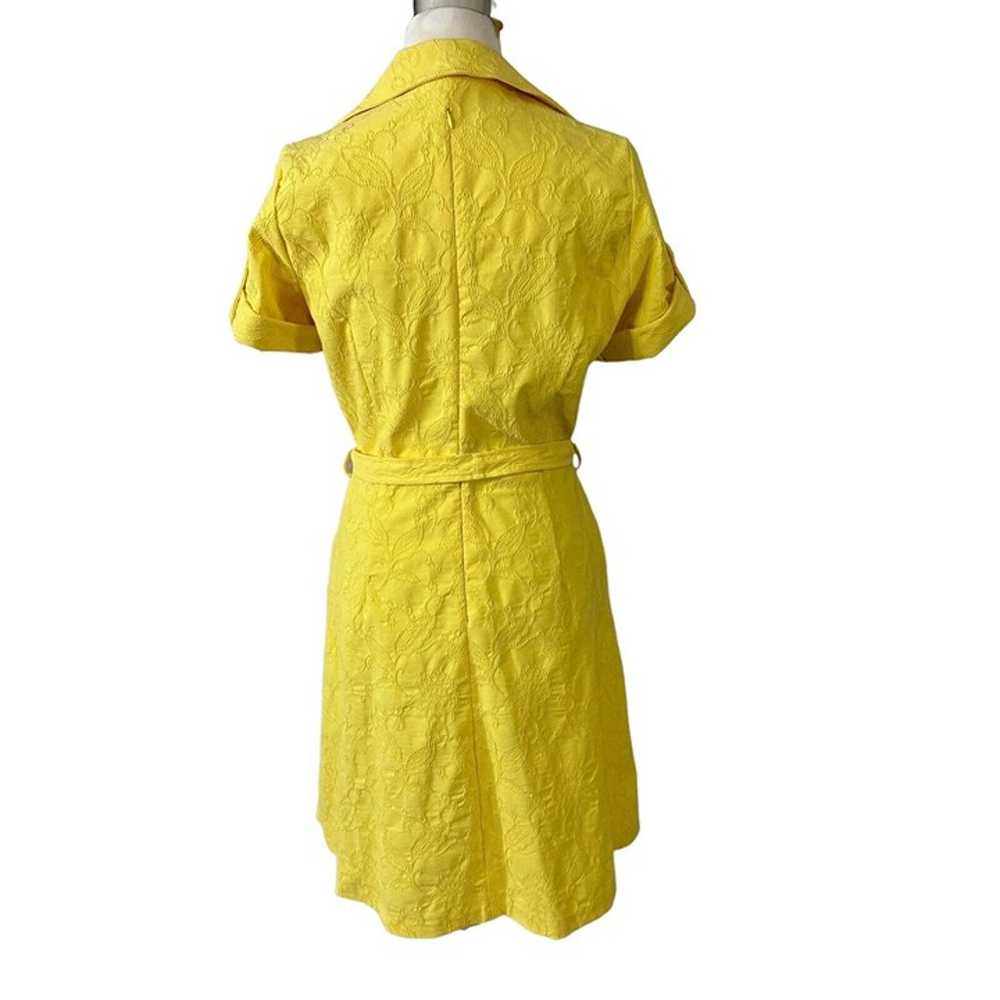 Liz Claiborne Dress Yellow Button Front Size 10 F… - image 8