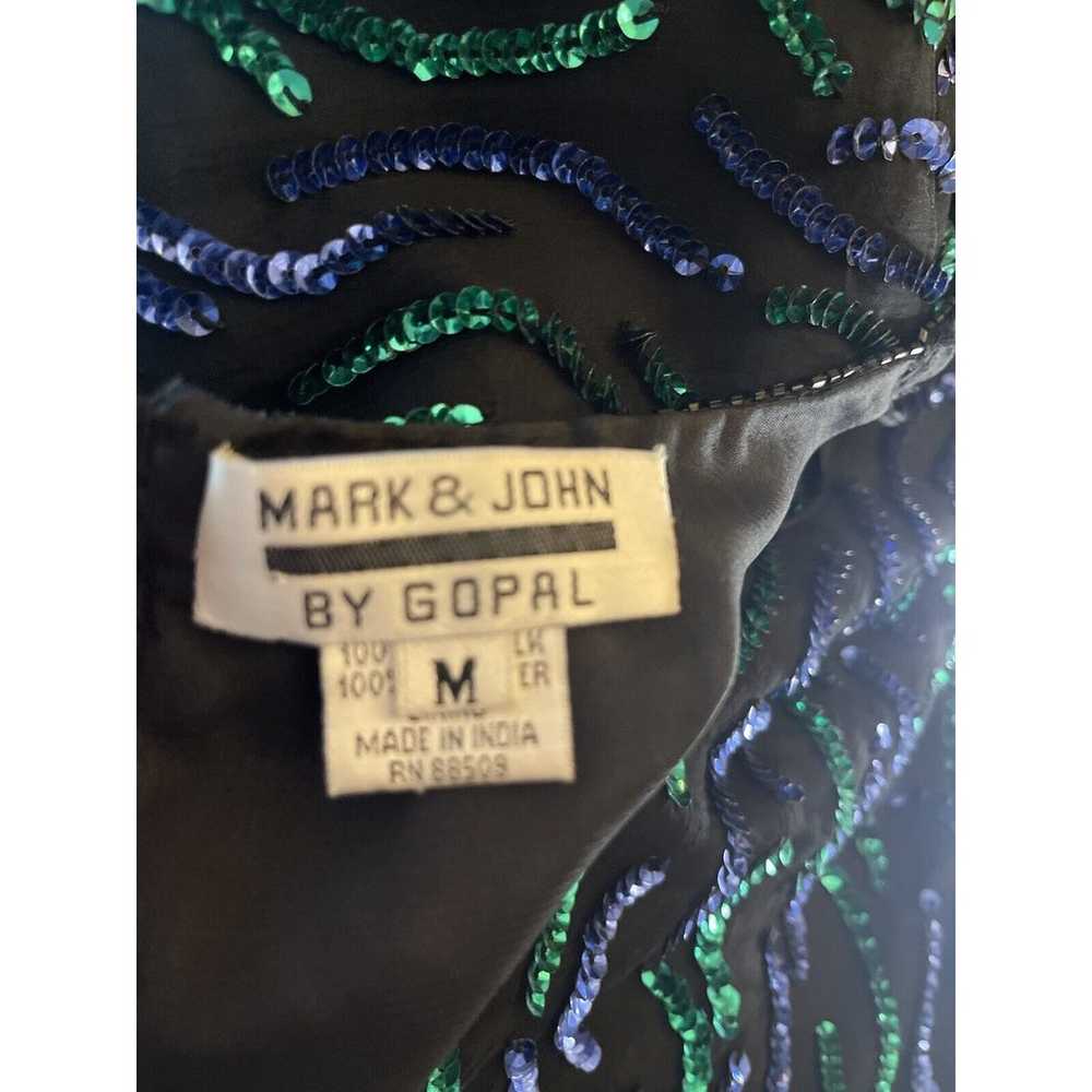 Vintage 1990s Mark & John By Gopal Sequin Mini Dr… - image 7