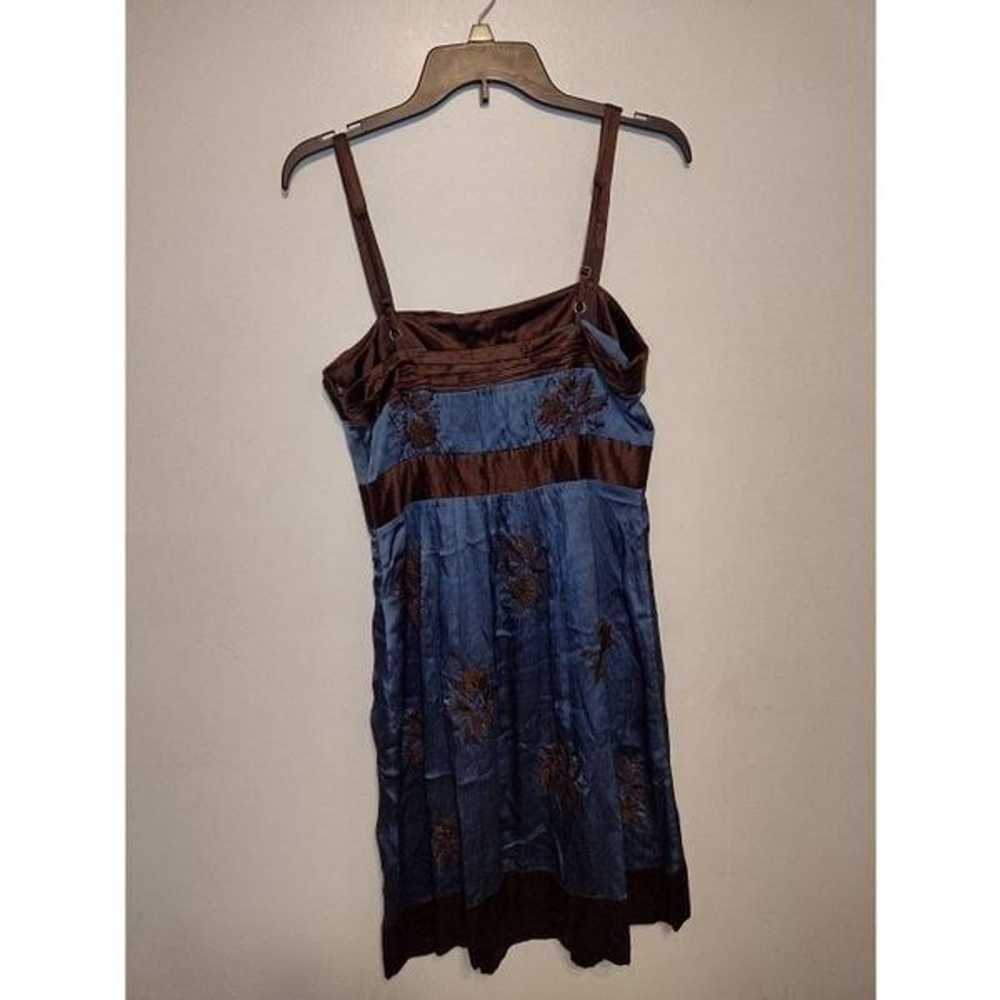 BCBGMaxazria Silk Y2K Vintage Embroidered Empire … - image 2