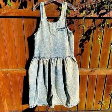 Vintage 80s Disorderly Conduct Acid Wash Dress Med - image 1