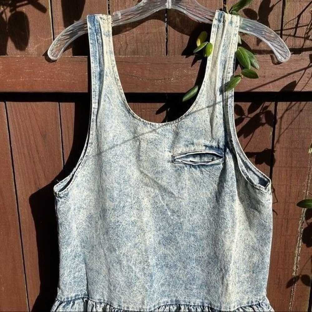 Vintage 80s Disorderly Conduct Acid Wash Dress Med - image 2