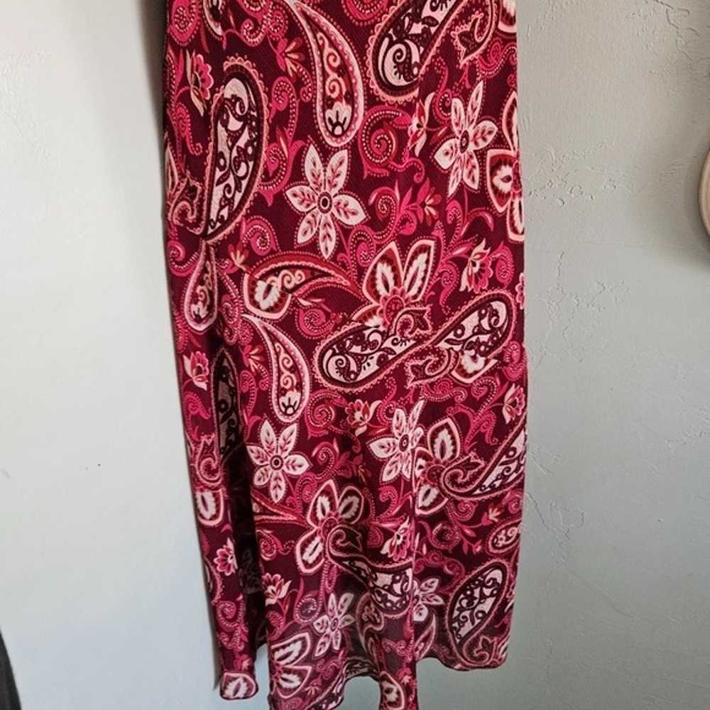 Believe Vintage Women's 10 Red Paisley Midi Dress… - image 10