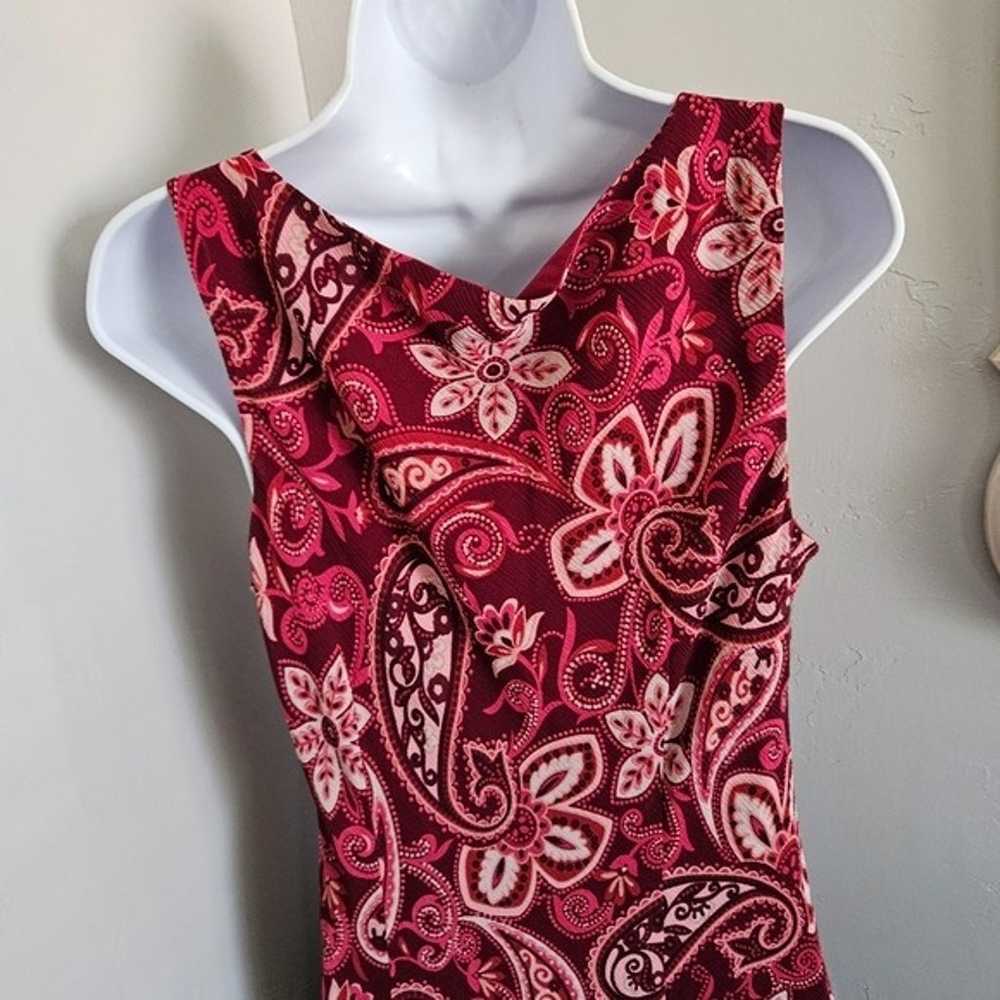 Believe Vintage Women's 10 Red Paisley Midi Dress… - image 9