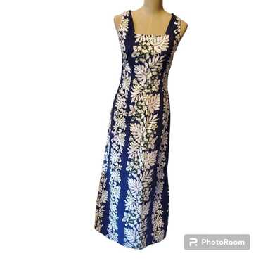 Ladies Royal Creations blue Hawaiian maxi dress m… - image 1