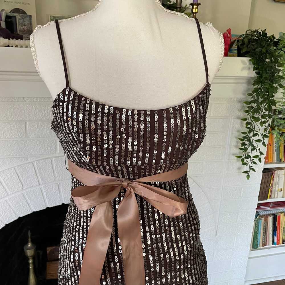 Vintage y2k Brown Sequin BCBG Maxazria Dress - image 2