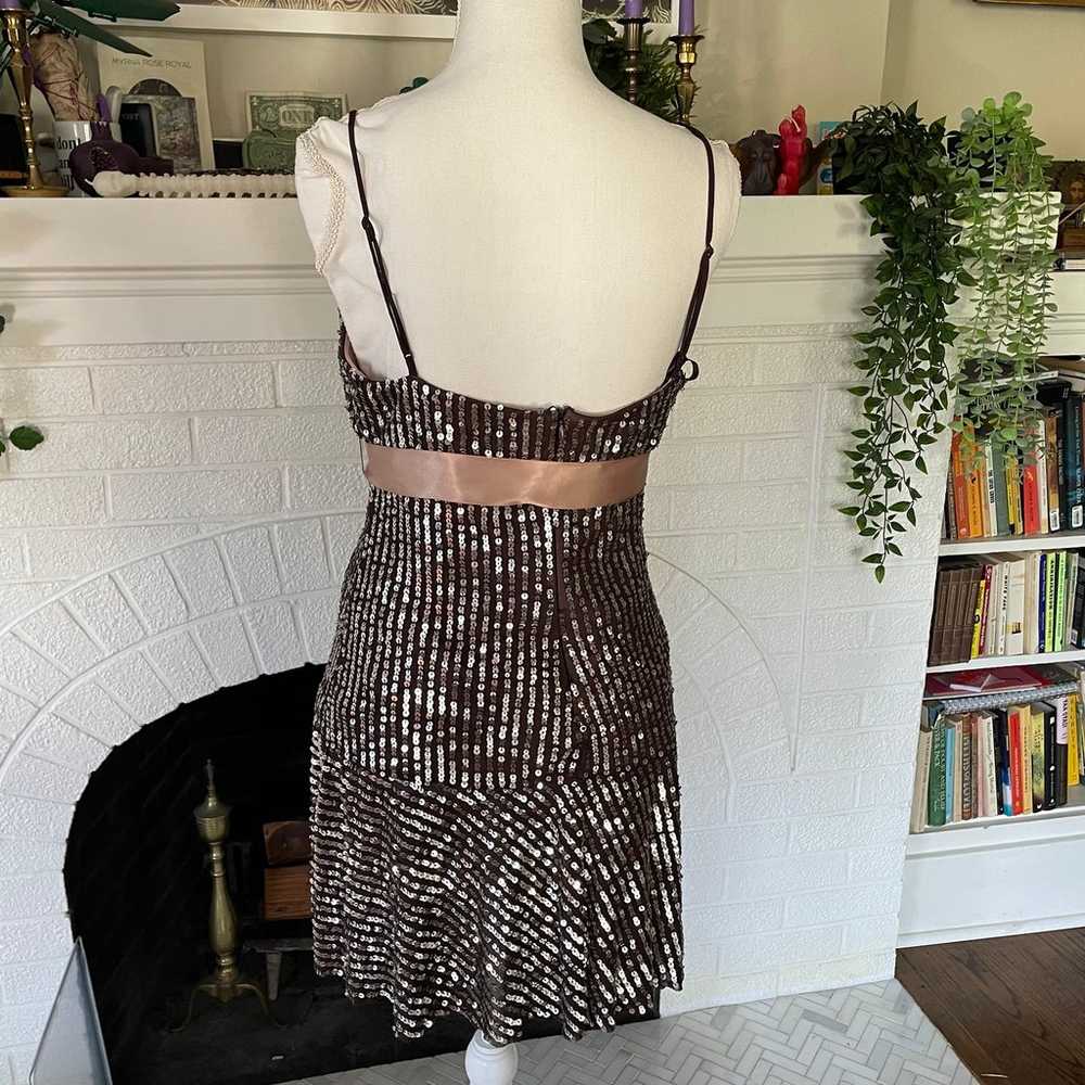 Vintage y2k Brown Sequin BCBG Maxazria Dress - image 3