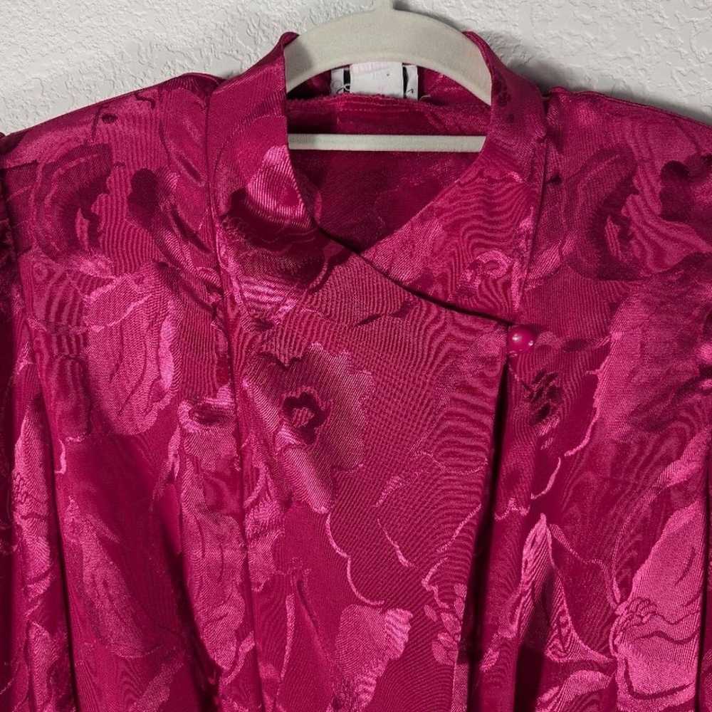 Vintage HHR Fuchsia Pink Floral Embossed Wrap Sty… - image 12