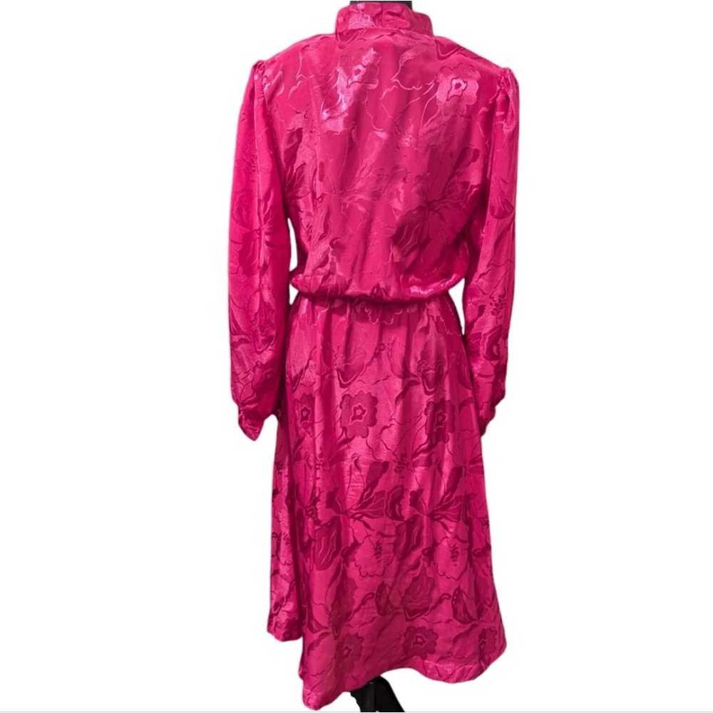 Vintage HHR Fuchsia Pink Floral Embossed Wrap Sty… - image 2