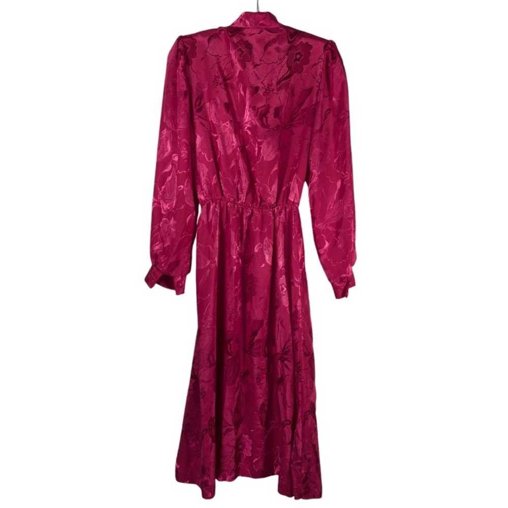 Vintage HHR Fuchsia Pink Floral Embossed Wrap Sty… - image 5