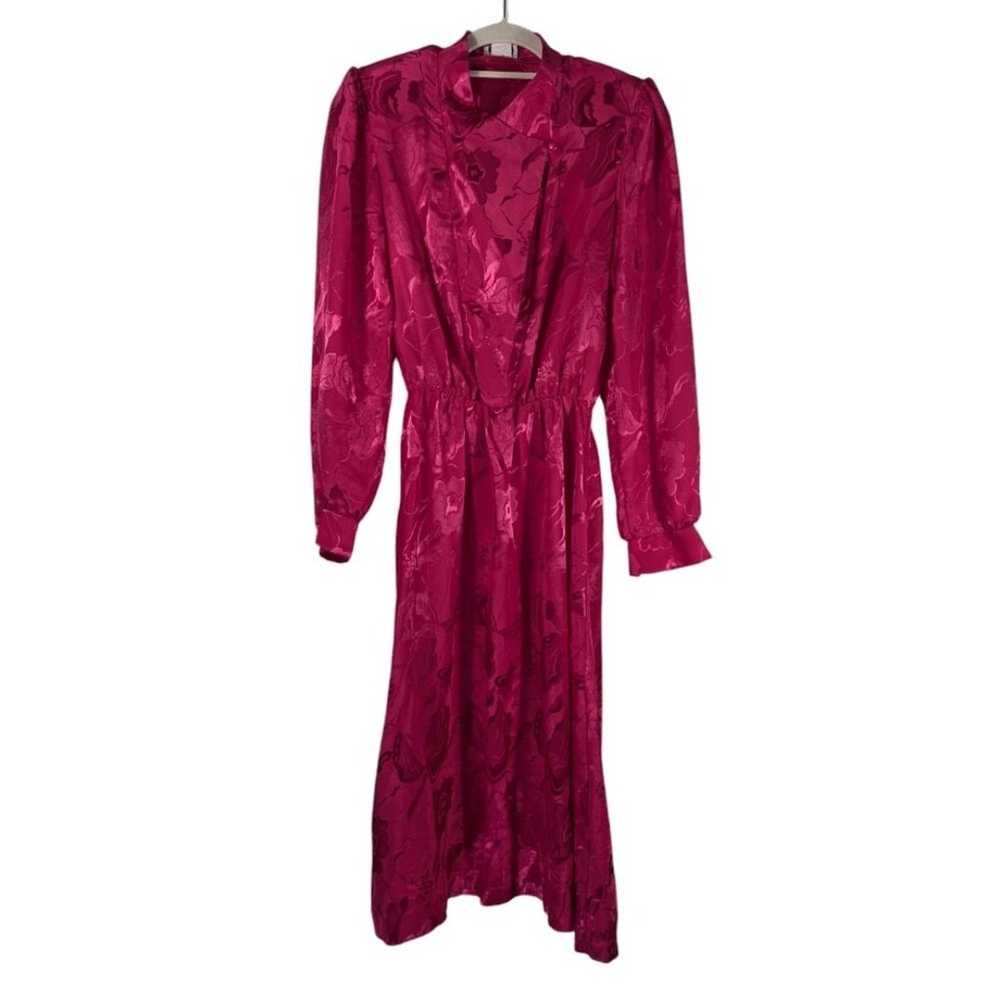 Vintage HHR Fuchsia Pink Floral Embossed Wrap Sty… - image 6