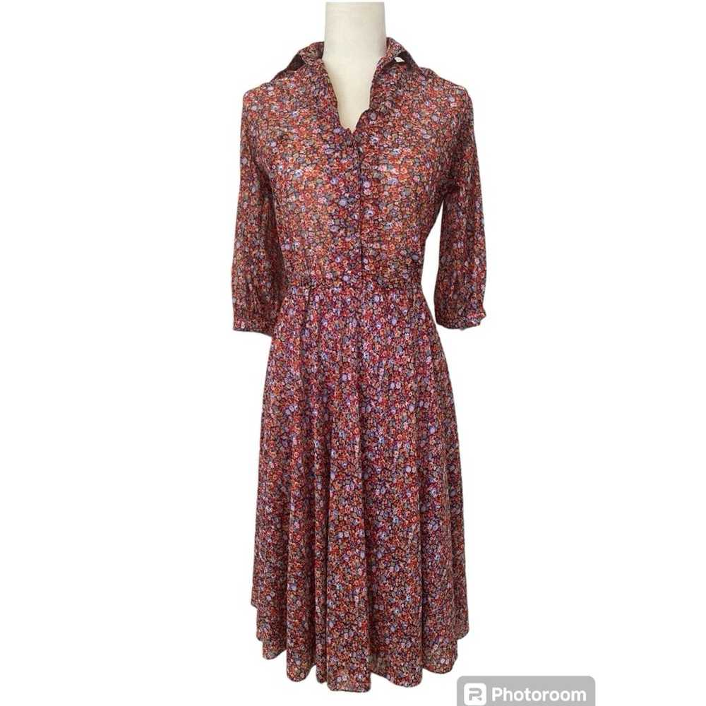 Samuel Blue Vintage Floral Collared Dress - image 1