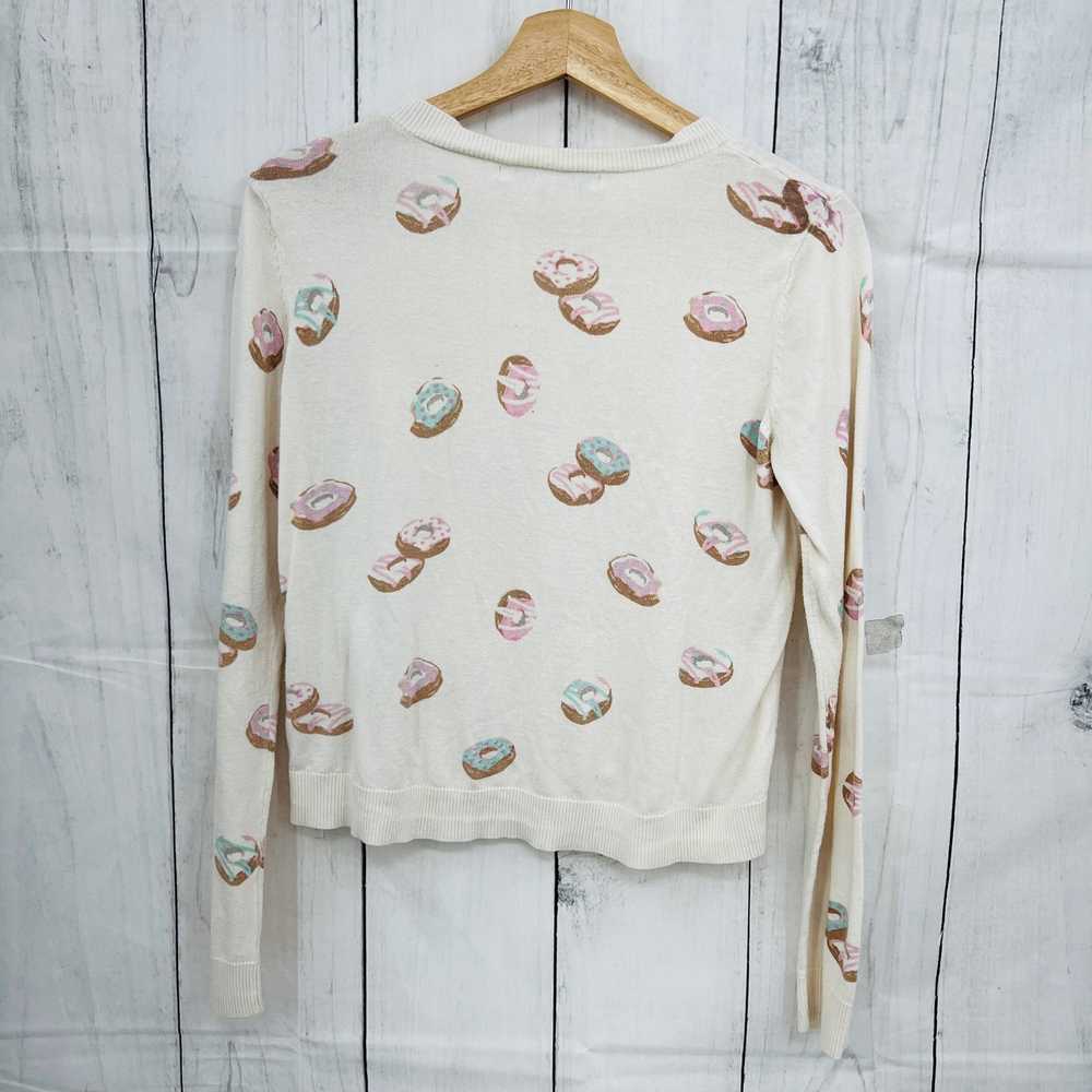 LC Lauren Conrad MEDIUM Pink Cream Donut Crop Kni… - image 2