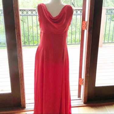 Vintage Coral Pink Floor Length Gown Med