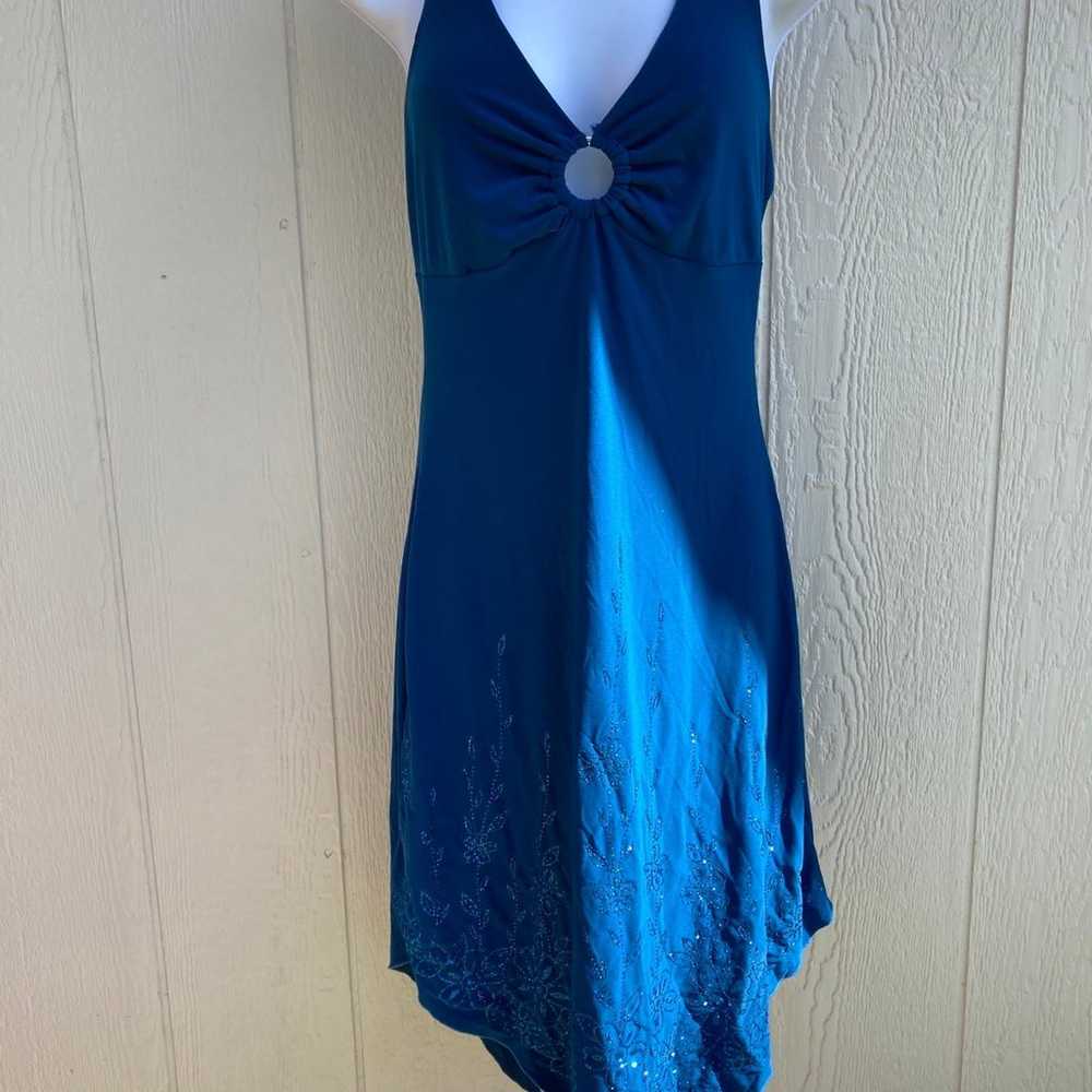 Womens Vintage Perseption Blue Halter Asymmetrica… - image 3