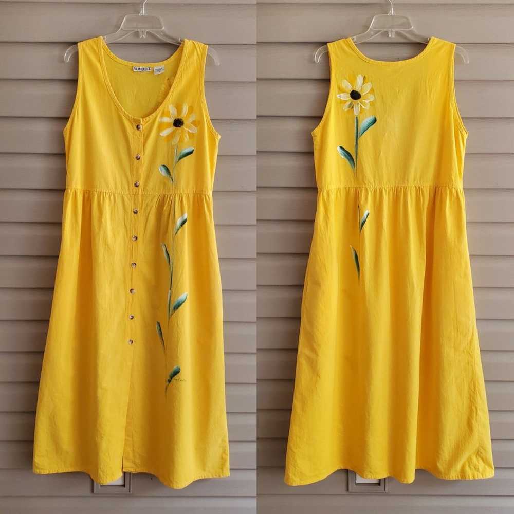 Vintage 80's 90's M bright sunny yellow painted s… - image 5