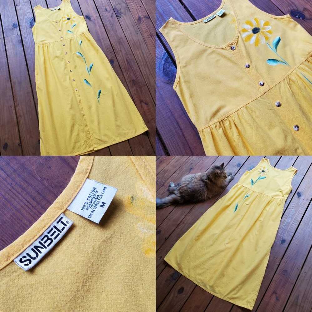 Vintage 80's 90's M bright sunny yellow painted s… - image 7