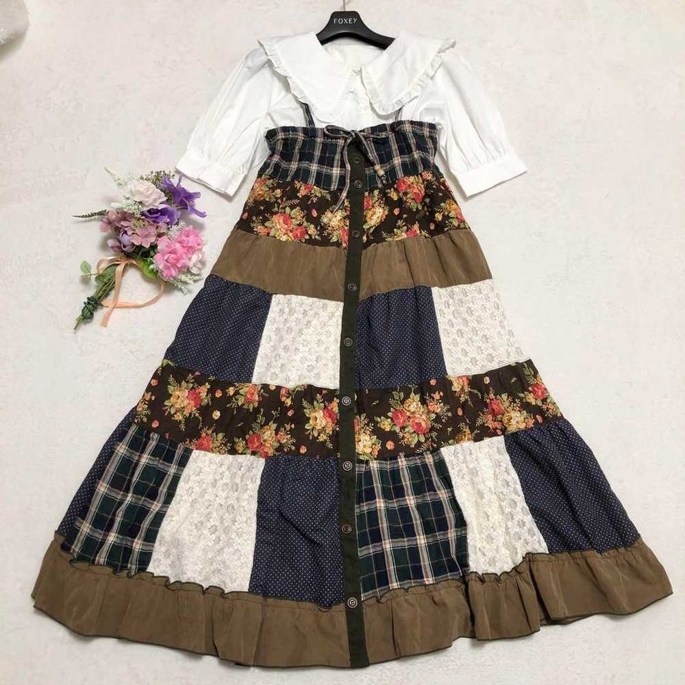 Retro Vintage♪ Patchwork Onepiece Forest Girl wit… - image 1