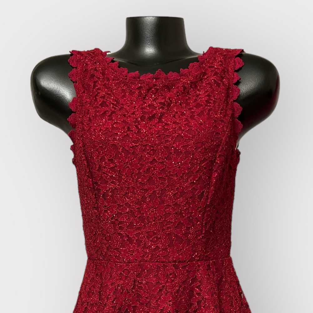 City Triangles VINTAGE Formal Red Lace Mini Dress… - image 2