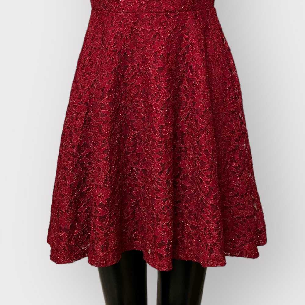 City Triangles VINTAGE Formal Red Lace Mini Dress… - image 3