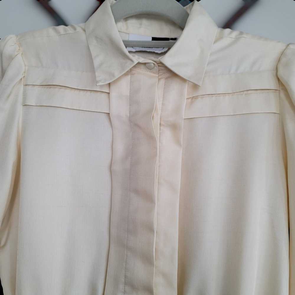 70's Vintage Leslie Fay Petites Pale Yellow Belte… - image 3