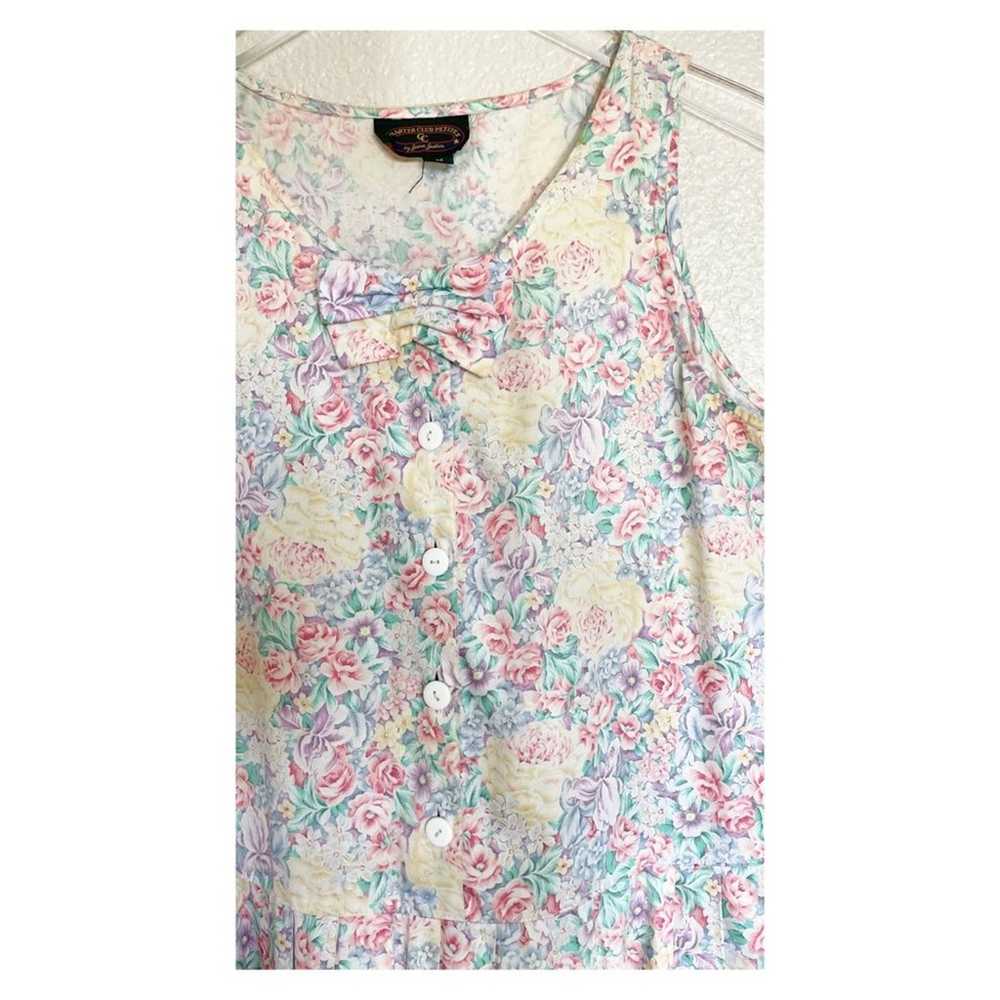 Vintage Floral Button Poplin Dress Size Medium - image 7