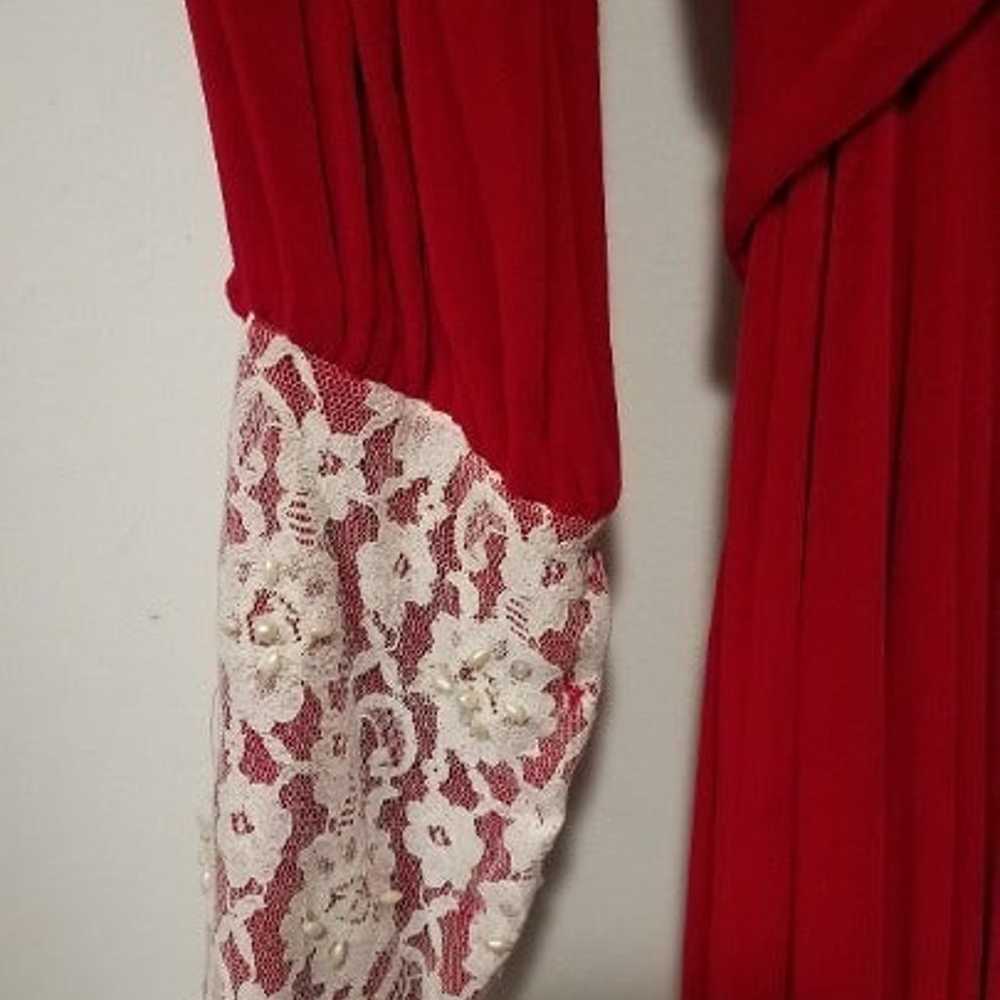 Beautiful Red Velvet Vintage Gown - image 3