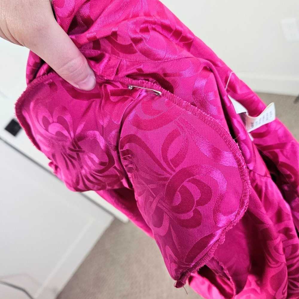 Vintage 100% Silk Satin Size 8 Hot Pink Drop Wais… - image 12