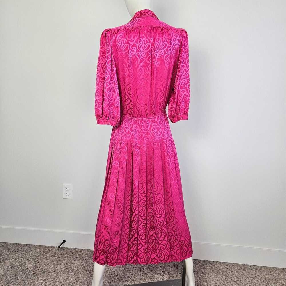 Vintage 100% Silk Satin Size 8 Hot Pink Drop Wais… - image 3