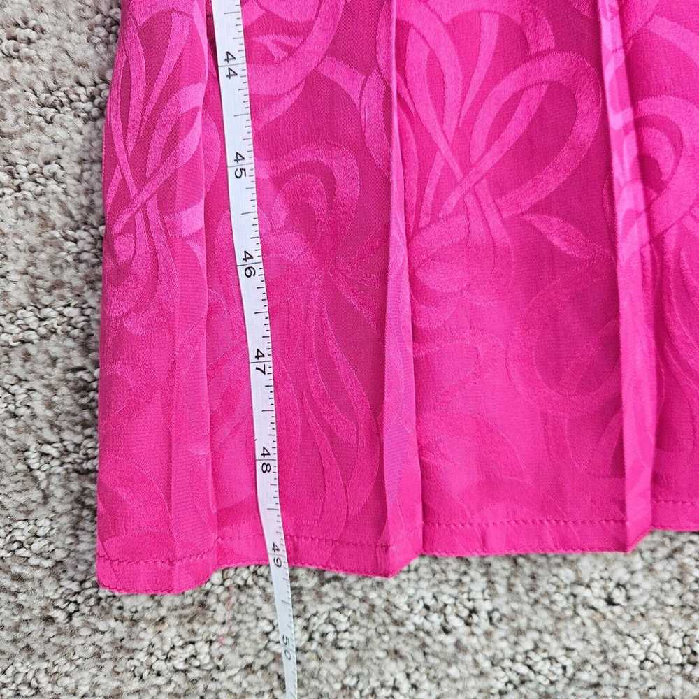 Vintage 100% Silk Satin Size 8 Hot Pink Drop Wais… - image 8