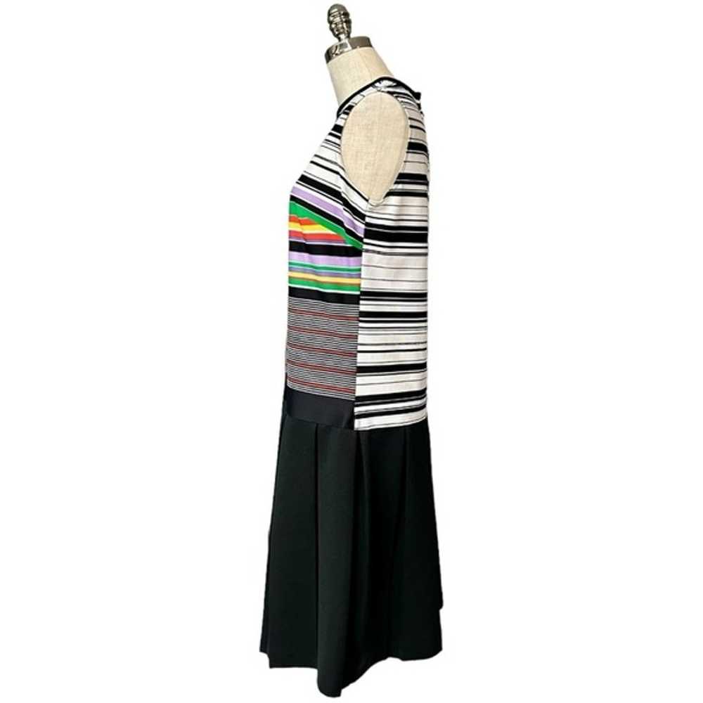 Vintage 70s Drop Waist Sleeveless Striped Dress -… - image 2