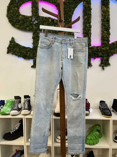 Off-White Off White Distressed Light Wash Jeans