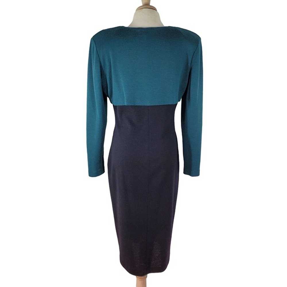 90s Neil Martin Wool Knit Sheath Dress Faux Boler… - image 2