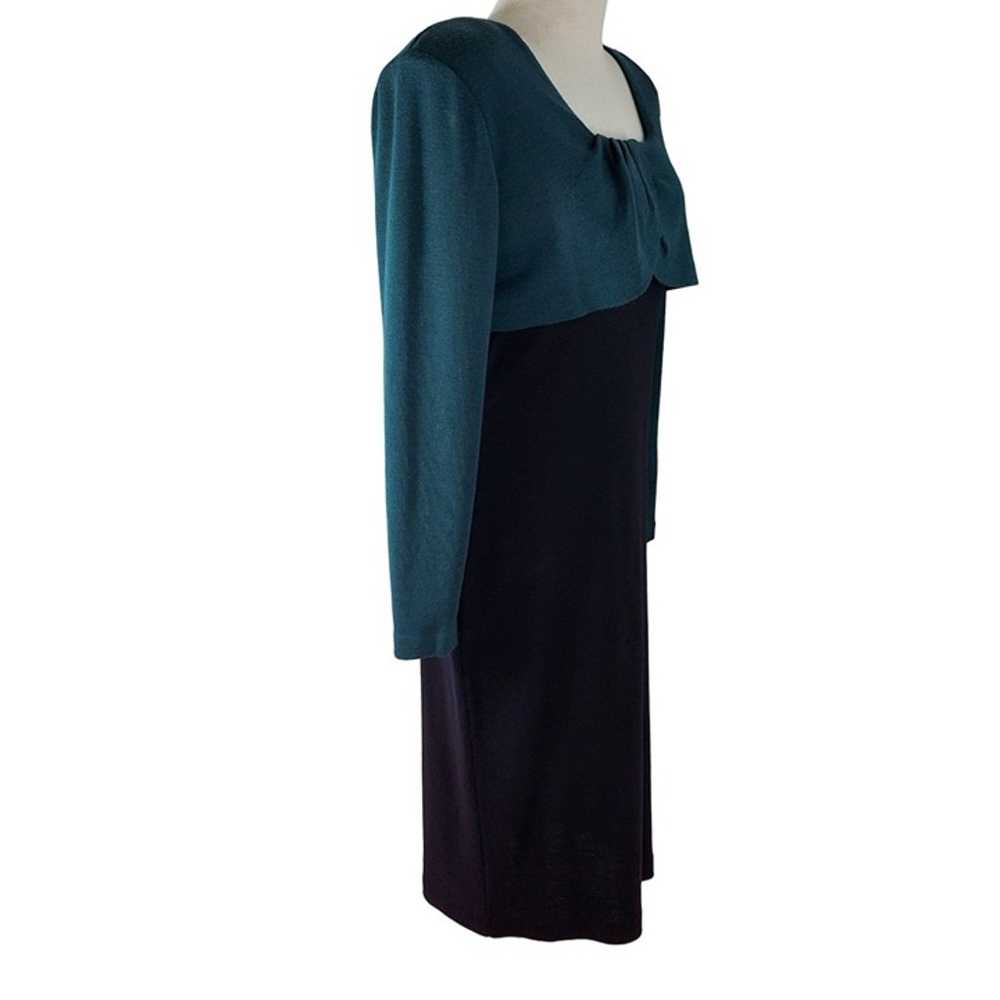 90s Neil Martin Wool Knit Sheath Dress Faux Boler… - image 9