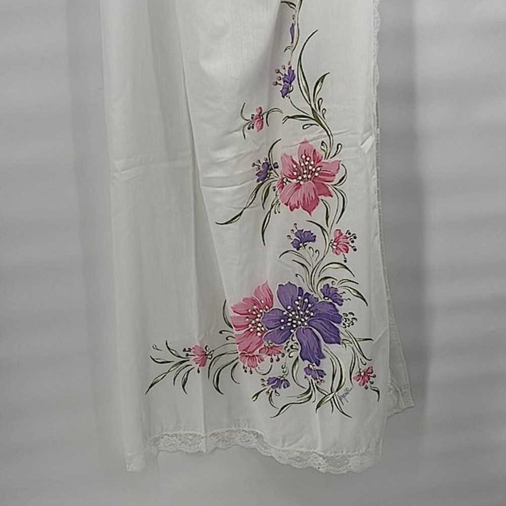 Vintage 70s Gilead cottagecore floral semi sheer … - image 4