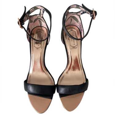 TED BAKER Ulani Black Leather Ankle Strap Stiletto