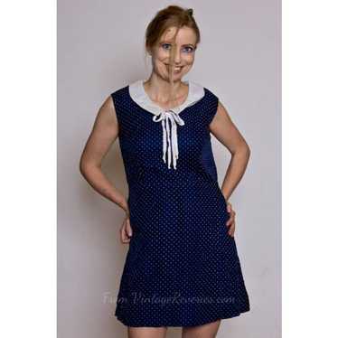 Vintage navy blue polka-dot pinup dress